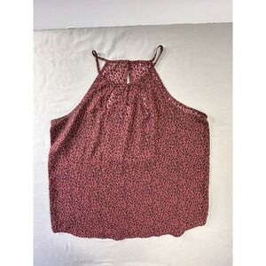 Boho Chic Night Out Glam Layering Burgundy Animal Print Camisole  Women's Medium